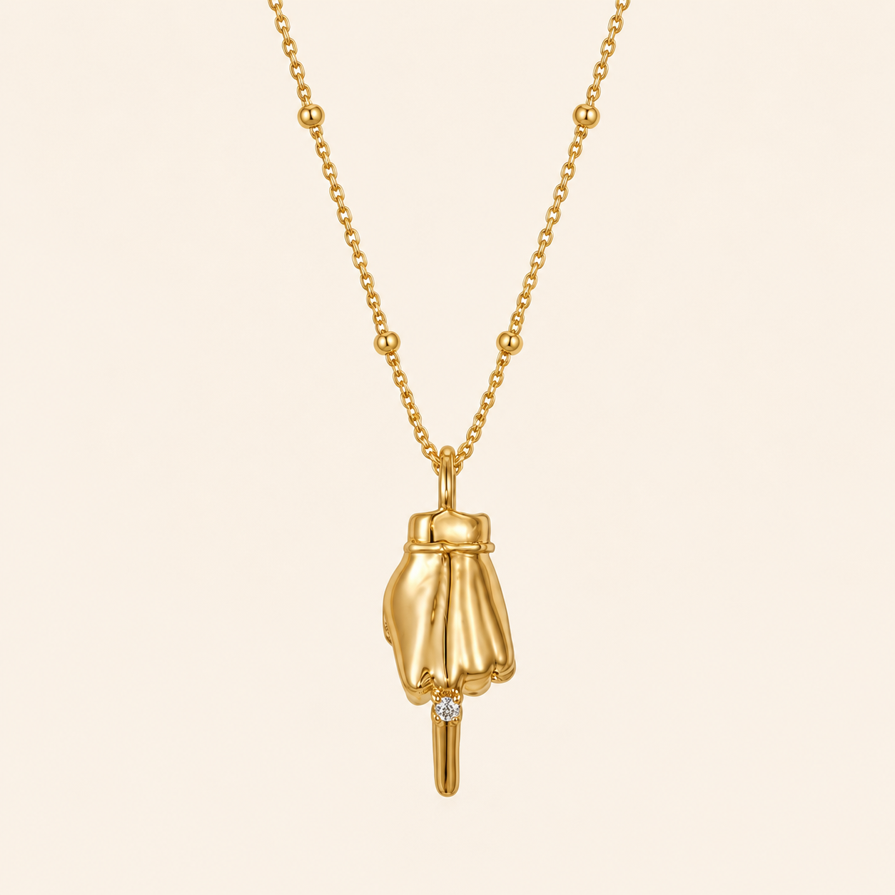 Gold Hand Gesture Necklace | Middle Finger or OK Hand Includes Gift Packaging