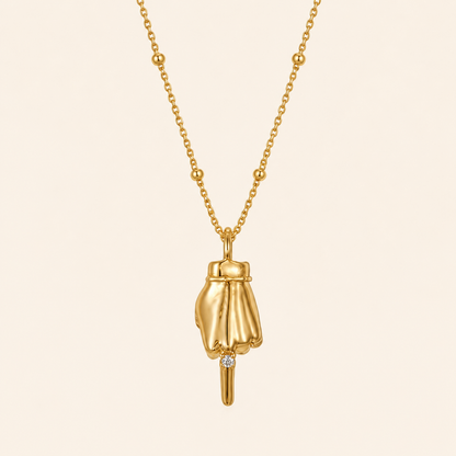 Gold Hand Gesture Necklace | Middle Finger or OK Hand Includes Gift Packaging