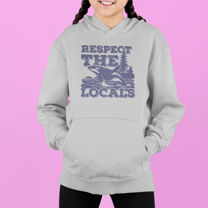 Respect the Locals Orca Design Gildan Youth Hoodie – 6 Color Options