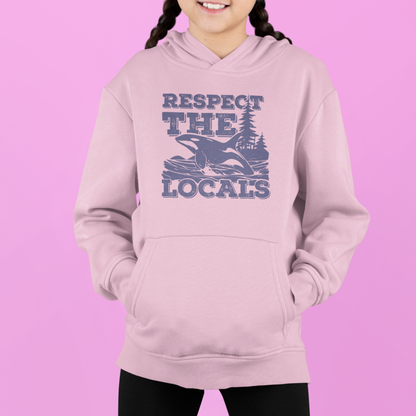 Respect the Locals Orca Design Gildan Youth Hoodie – 6 Color Options