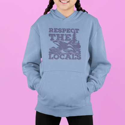 Respect the Locals Orca Design Gildan Youth Hoodie – 6 Color Options