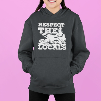 Respect the Locals Orca Design Gildan Youth Hoodie – 6 Color Options