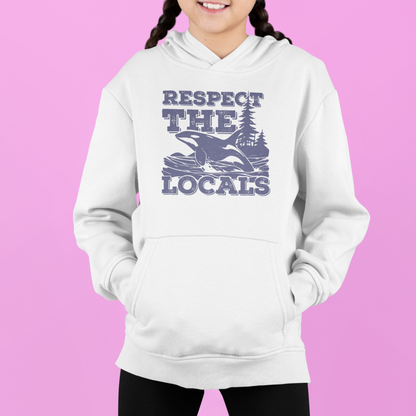 Respect the Locals Orca Design Gildan Youth Hoodie – 6 Color Options