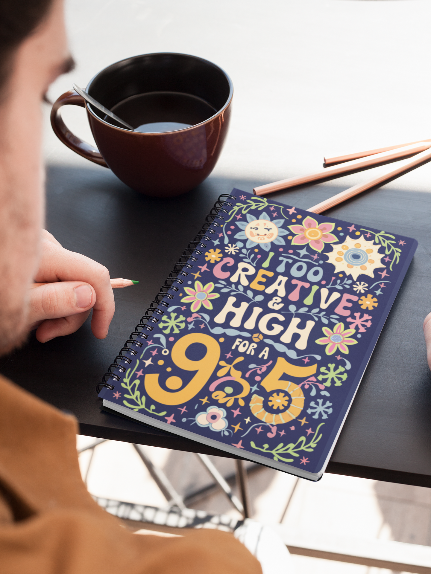Unique Spiral-Bound Sketchbook for Creatives - 5.5 x 8.5 - Page Options - Dotted, Blank, College Ruled, or Wide