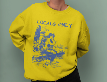 Locals Only Mermaid Vintage Unisex Lightweight Soft Cotton Blend Sweatshirt - 6 Colors