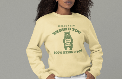 There is a Bear Behind You Unisex Comfort Colors Lightweight Crewneck Sweatshirt in 7 Colors