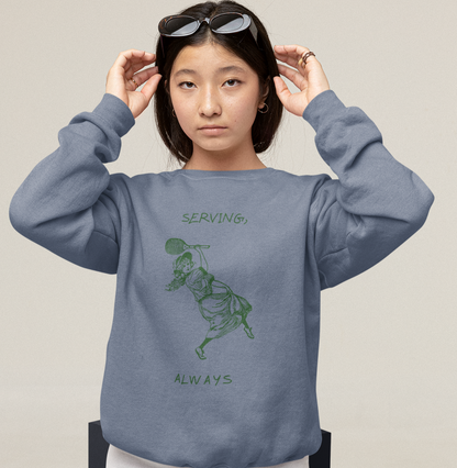 Always Serving Vintage Tennis Design Lightweight Unisex Comfort Colors Sweatshirt