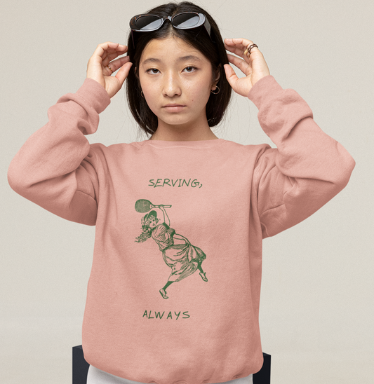 Always Serving Vintage Tennis Design Lightweight Unisex Comfort Colors Sweatshirt