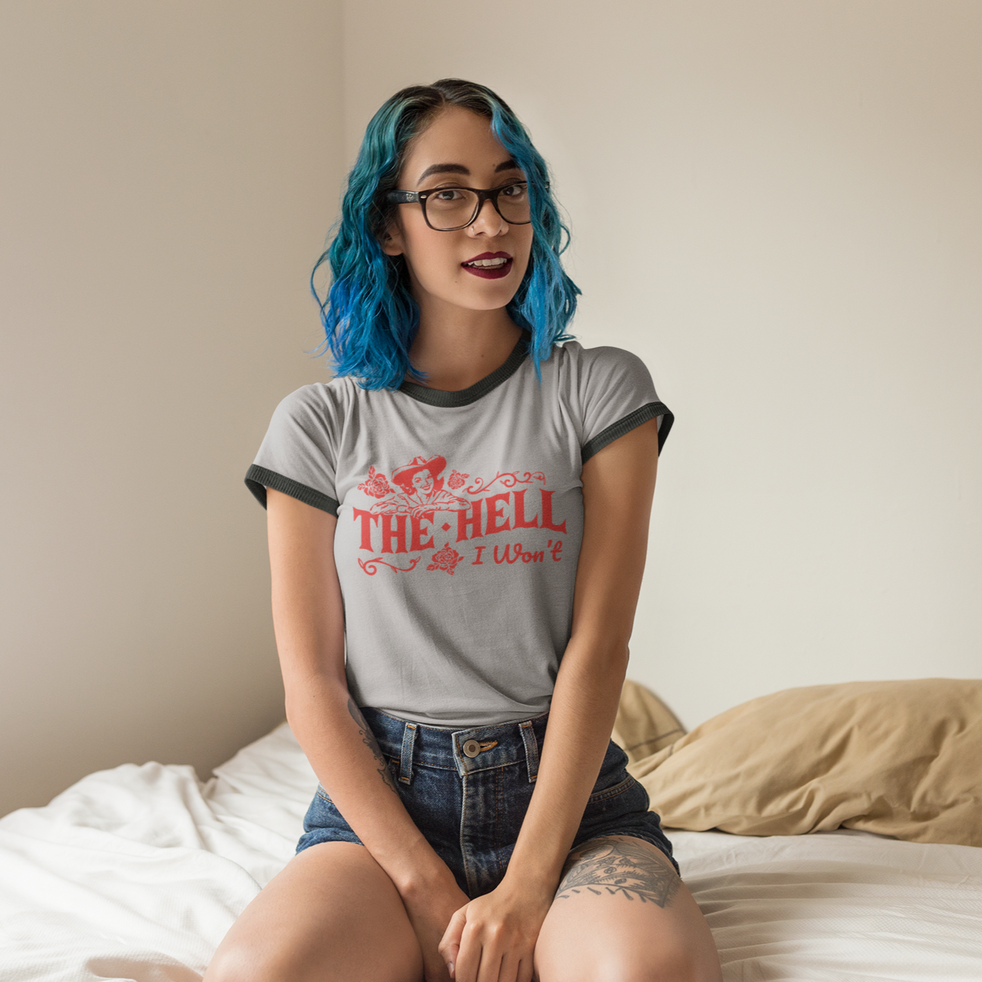 Retro Sass Revived: 'The Hell I Won't' Unisex Ringer Tee Available in 3 Colors