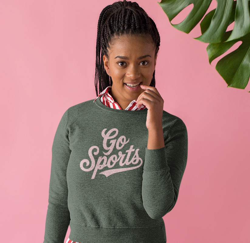 Funny “Go Sports” Crewneck Sweatshirt | Independent Trading Co.