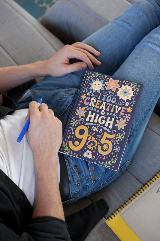 Unique Spiral-Bound Sketchbook for Creatives - 5.5 x 8.5 - Page Options - Dotted, Blank, College Ruled, or Wide