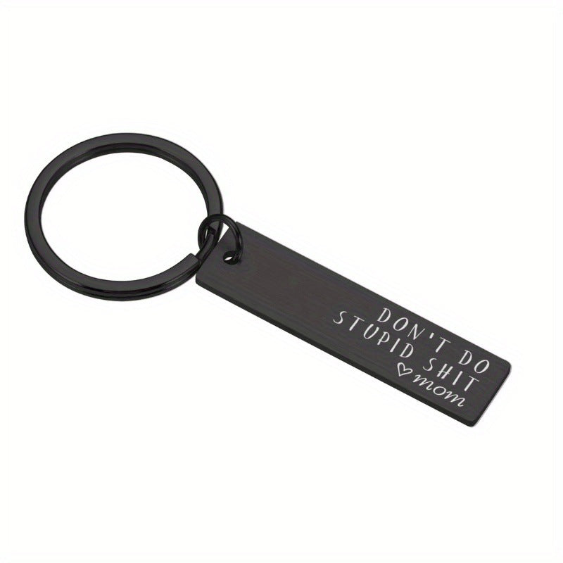Funny Mom Keychain | Black Stainless Steel Gift for Son or Daughter Gift Packaging Included