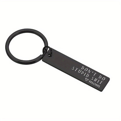 Funny Mom Keychain | Black Stainless Steel Gift for Son or Daughter Gift Packaging Included