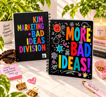 Personalized More Bad Ideas Black Spiral Bound Journal