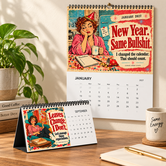 2027 Funny Calendar | Desk, Wall, or Both
