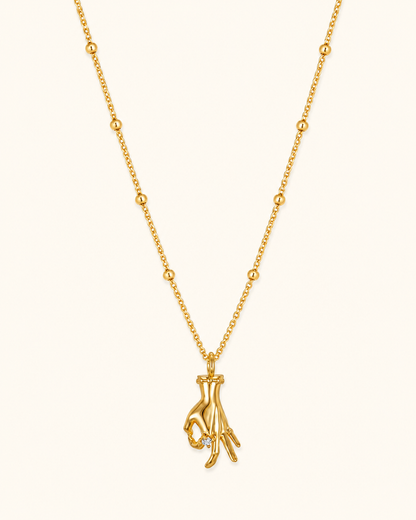 Gold Hand Gesture Necklace | Middle Finger or OK Hand Includes Gift Packaging
