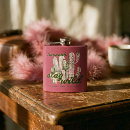 Personalized Stay Wild Bachelorette Stainless Steel Flask 6oz