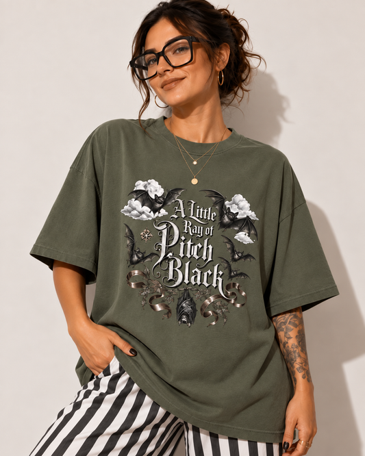 A Little Ray of Pitch Black Gothic Bat Comfort Colors 1717 T-Shirt