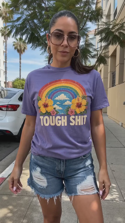 Tough Luck Rainbow Shirt Retro Graphic Comfort Colors 1717 T-Shirt