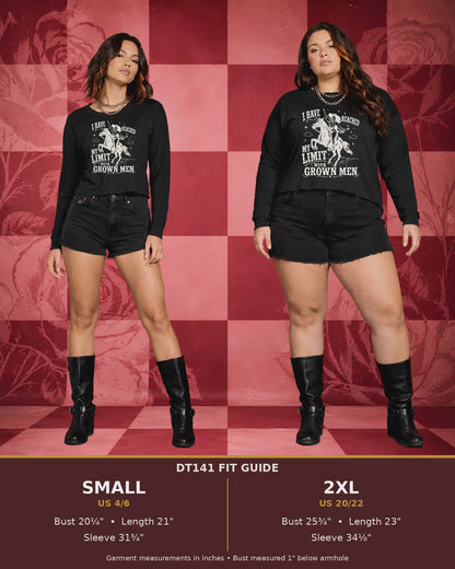 I Have Reached My Limit With Grown Men Womens Perfect Tri Midi Long Sleeve Tee with Raw Edge Hem