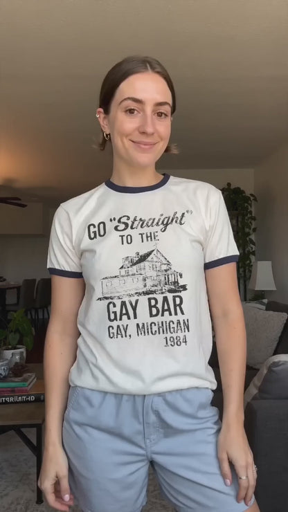 Go Straight to the Gay Bar Shirt Unisex Cotton Ringer T-Shirt