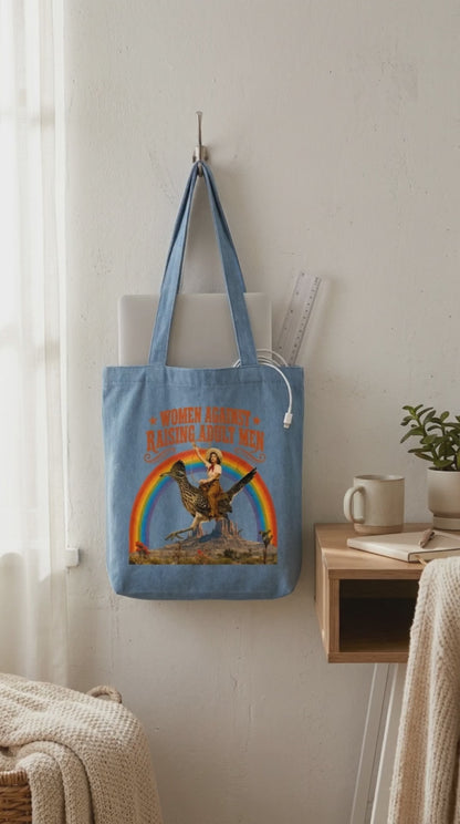 Women Against Raising Adult Men Denim Tote
