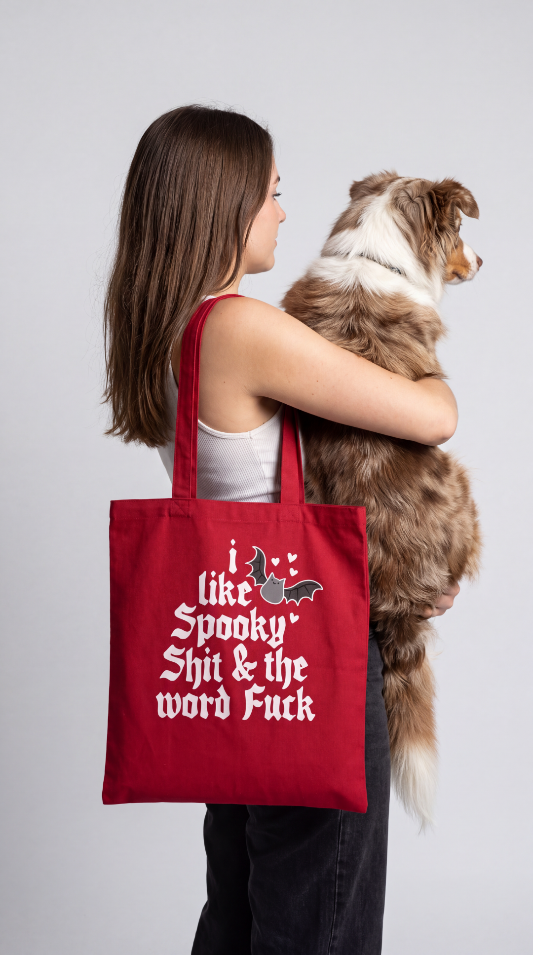 Funny Halloween Tote Bag, I Like Spooky Shit & the Word Fuck