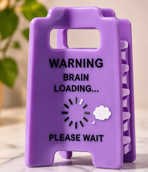 Funny Warning Sign Hair Claw Clips | Brain Loading & No Coffee | Gift Packaging Included