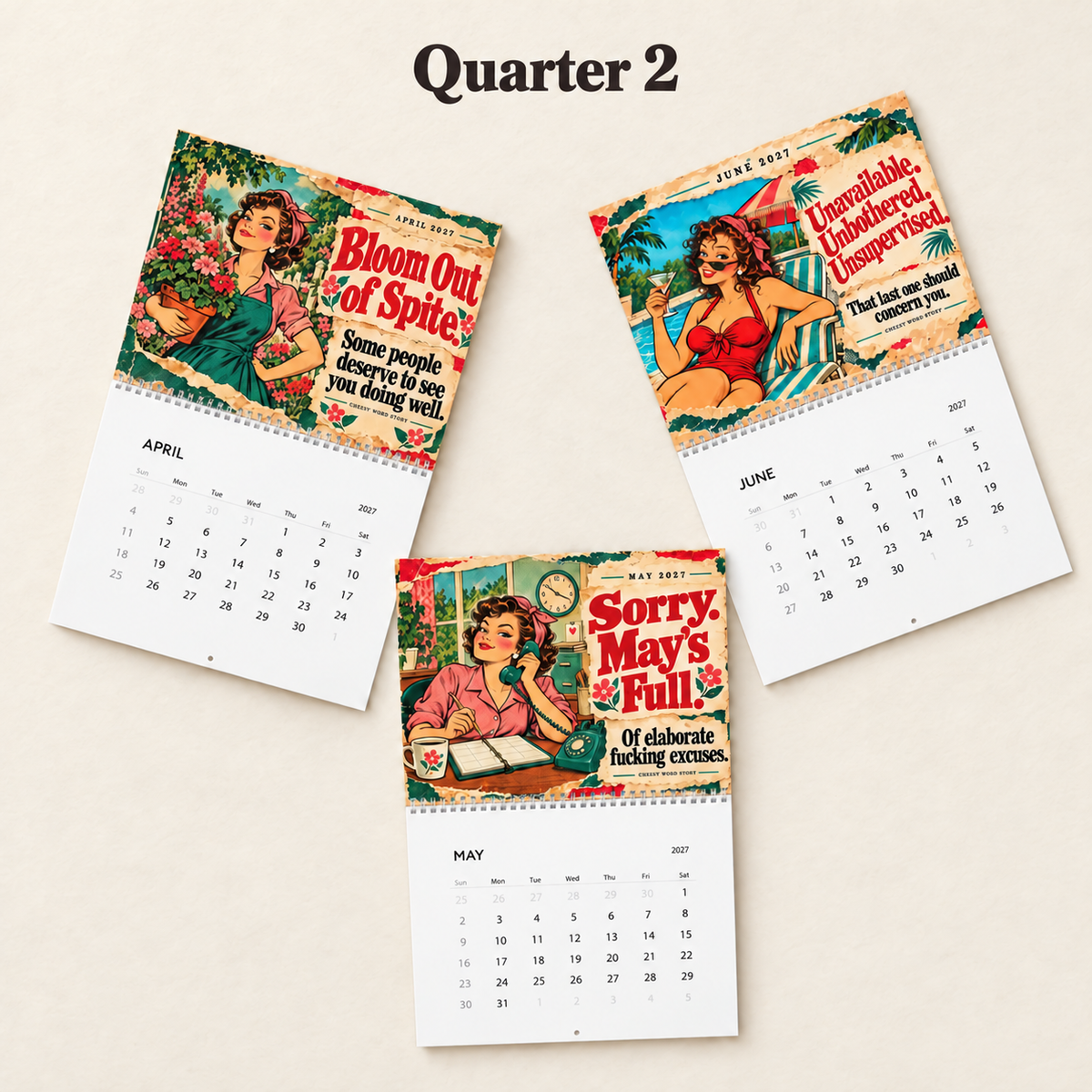 2027 Funny Calendar | Desk, Wall, or Both