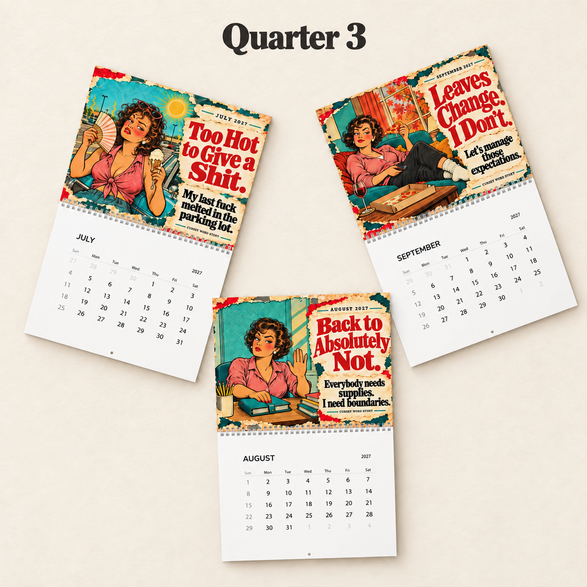 2027 Funny Calendar | Desk, Wall, or Both