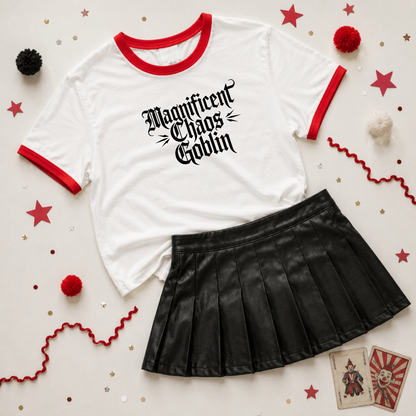 Magnificent Chaos Goblin Womens Cropped Ringer Tee
