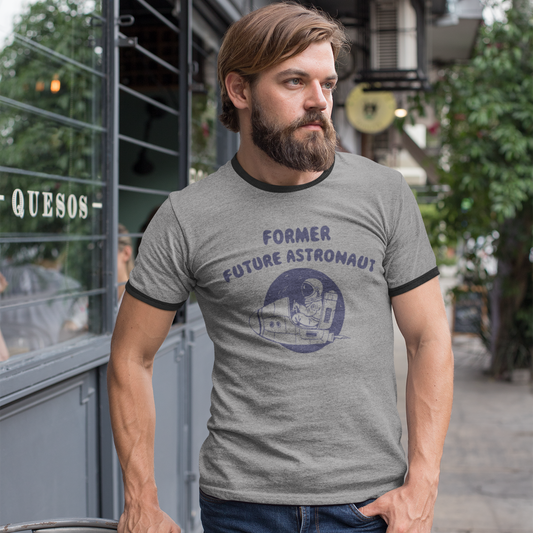 Former Future Astronaut Unisex Ringer T-Shirt - 4 Colors | Retro Space Design