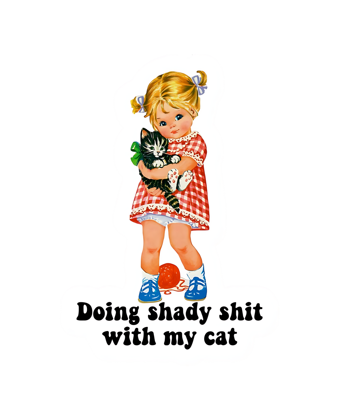 Doing Shady Things with My Cat Waterproof Sticker – Retro Vinyl Decal + Bonus Sticker and Free Shipping