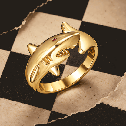 Adjustable Shark Wrap Ring | Gold or Silver with Gift Packaging