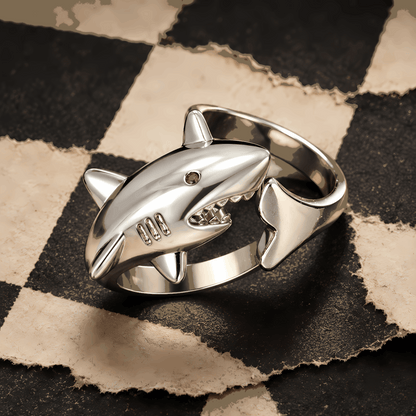 Adjustable Shark Wrap Ring | Gold or Silver with Gift Packaging