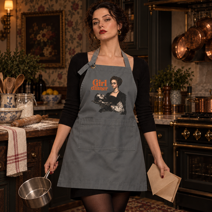 Girl Dinner Kitchen Heavy Twill Bib Apron | Hostess Gift for Her