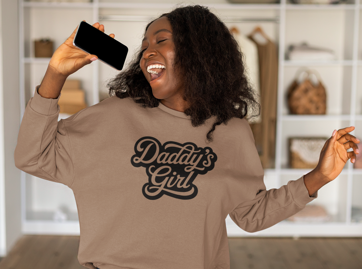 Daddy’s Girl Crewneck Sweatshirt | Independent Trading Co. SS3000 | Cute Cozy Unisex Sweatshirt for Fall & Winter