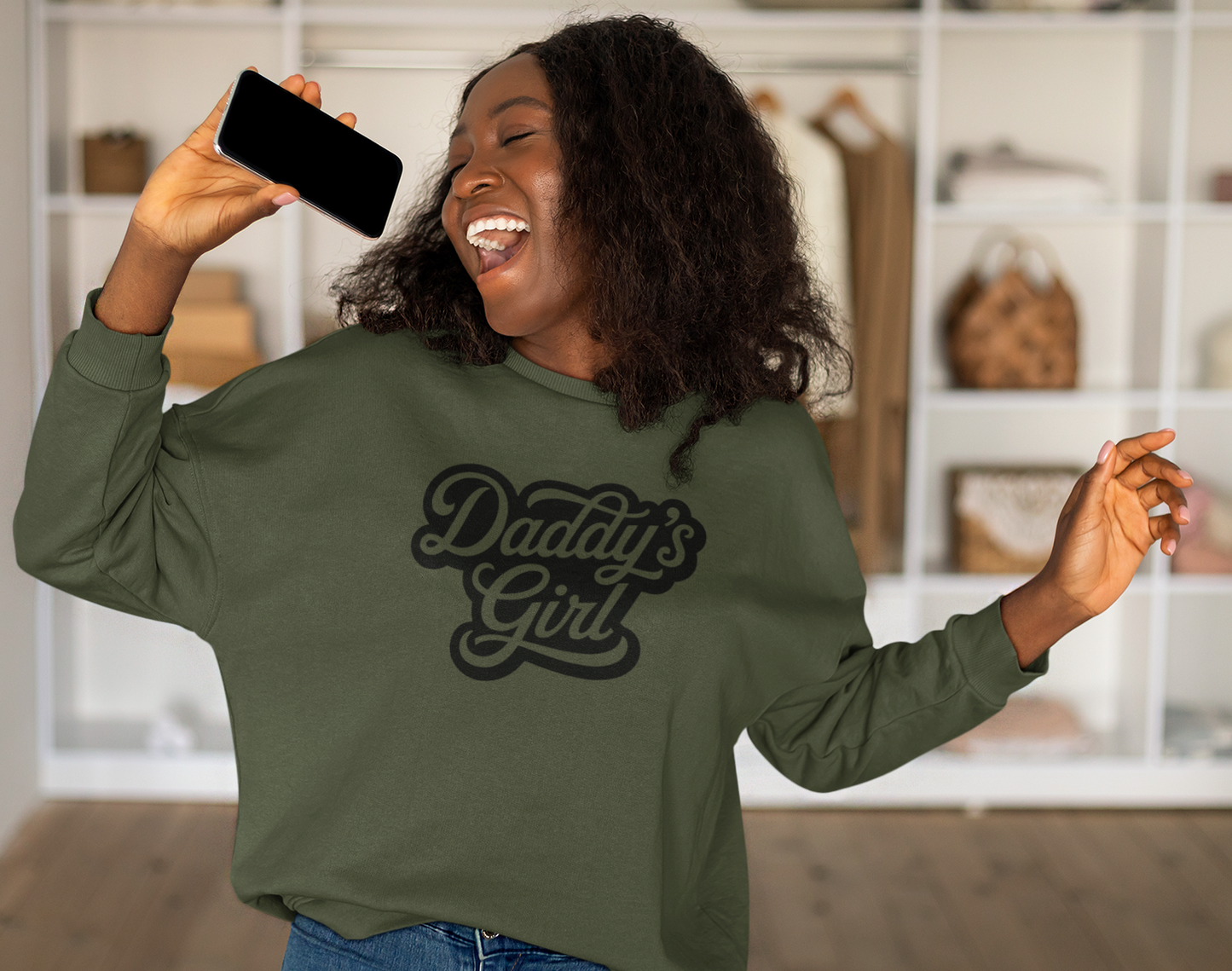 Daddy’s Girl Crewneck Sweatshirt | Independent Trading Co. SS3000 | Cute Cozy Unisex Sweatshirt for Fall & Winter