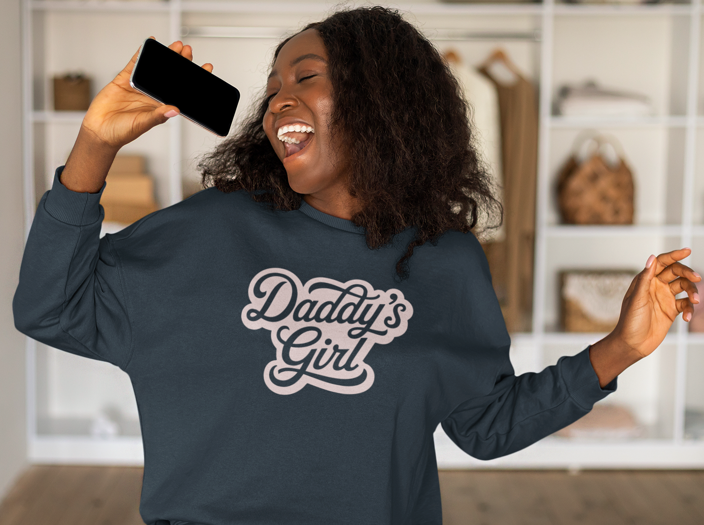 Daddy’s Girl Crewneck Sweatshirt | Independent Trading Co. SS3000 | Cute Cozy Unisex Sweatshirt for Fall & Winter