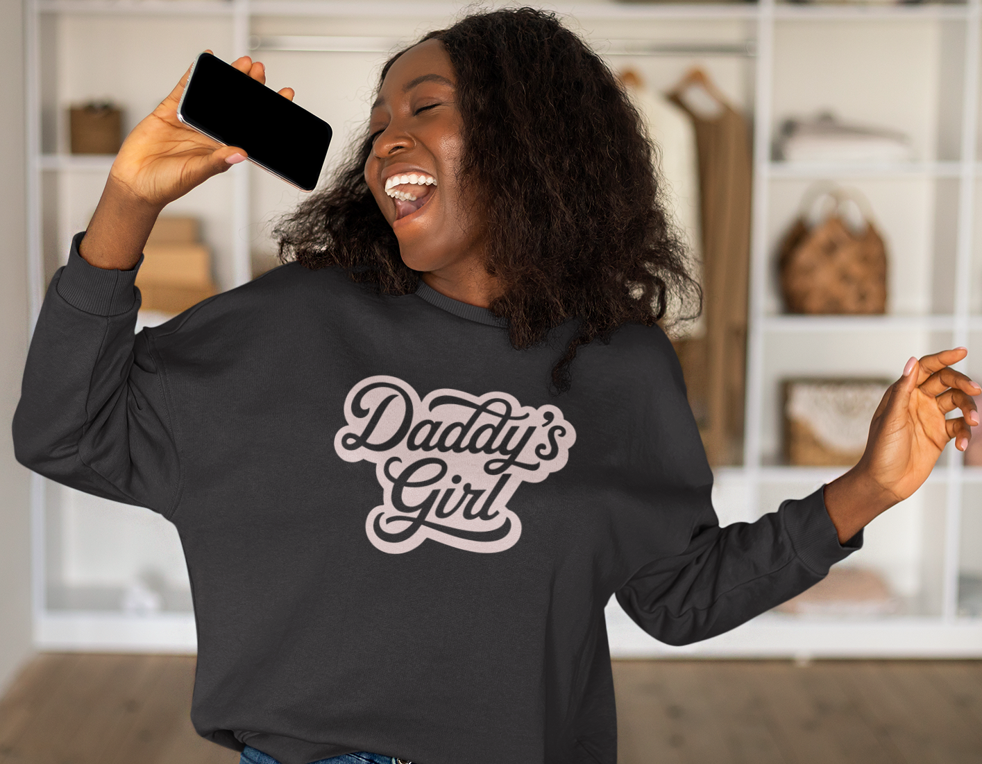 Daddy’s Girl Crewneck Sweatshirt | Independent Trading Co. SS3000 | Cute Cozy Unisex Sweatshirt for Fall & Winter