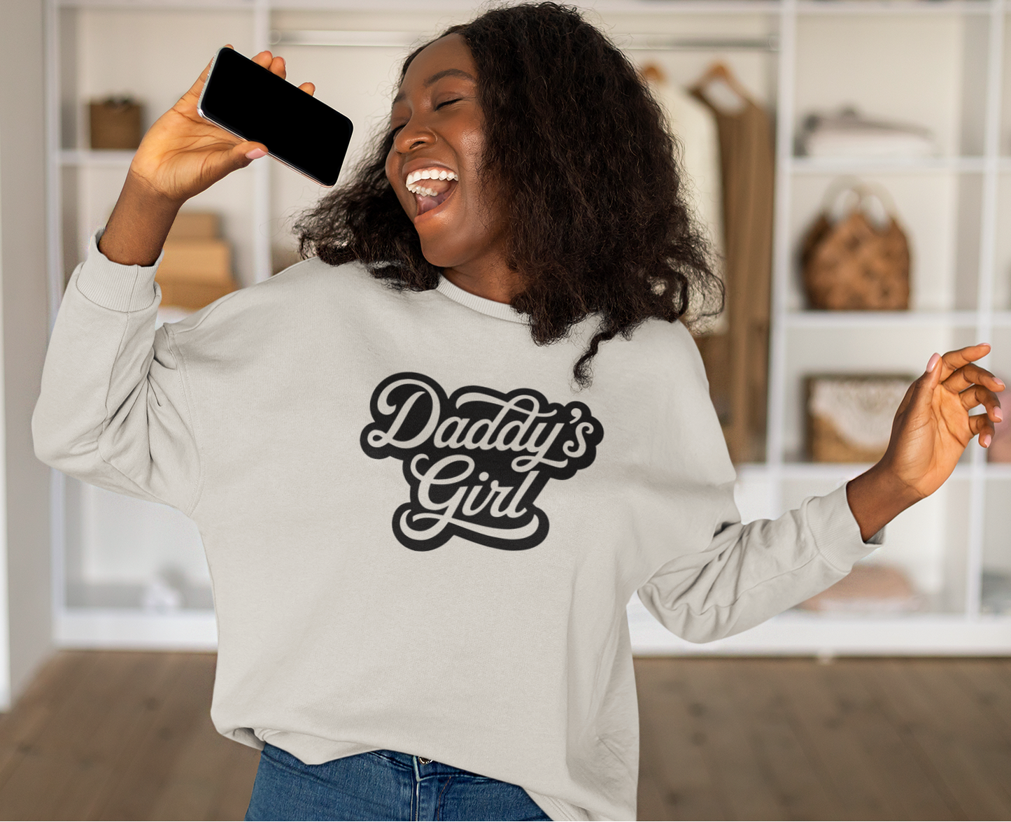 Daddy’s Girl Crewneck Sweatshirt | Independent Trading Co. SS3000 | Cute Cozy Unisex Sweatshirt for Fall & Winter