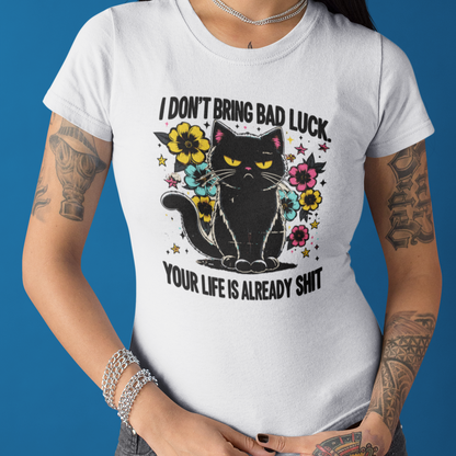 Grumpy Black Cat T-Shirt Enthusiasts - Embrace the Sass! Unisex Jersey Short Sleeve Tee